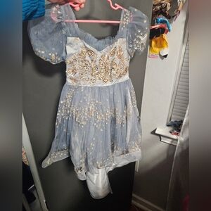 Glittering Blue and Gold Kids Costume